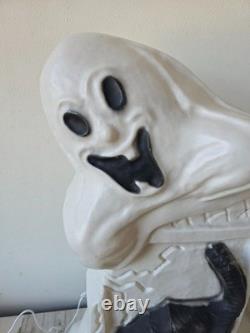Vintage ghost cat tombstone blow mold RARE drainage Halloween lawn decor rare