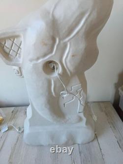 Vintage ghost cat tombstone blow mold RARE drainage Halloween lawn decor rare