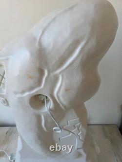 Vintage ghost cat tombstone blow mold RARE drainage Halloween lawn decor rare