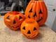 Vtg 1960's Halloween Blow Mold Jack O Lantern Pumpkins Lot Of 3 Rare Htf
