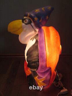 Vtg 1997 TPI Halloween Lighted Buzzard Wizard Pumpkin Blow Mold 27- RARE