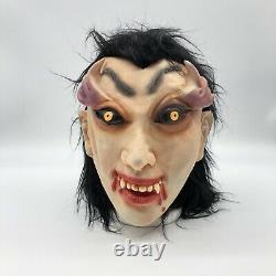 Vtg 80's She Devil Vampire Latex Halloween Mask With Hair Rare! Horror Goth