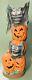 Vtg Bat And Pumpkin Head Totem Halloween Blow Mold, Trendmaster Lighted, Rare