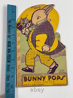 Vtg Easter RARE Rosen Rosbro Bunny Pops Advertising Store Display sign