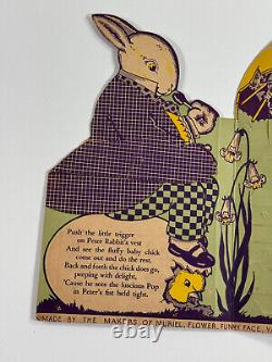 Vtg Easter RARE Rosen Rosbro Bunny Pops Advertising Store Display sign