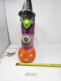 Vtg Flying Witch Halloween Blow Mold Union Products Don Featherstone RARE