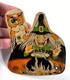 Vtg Halloween Noisemaker U. S. Metal Toy Ratchet Tin Litho Rare Witch