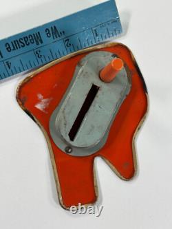 Vtg Halloween Noisemaker U. S. Metal Toy Ratchet tin litho RARE Witch