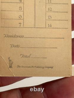 Vtg Halloween RARE 20s 30s Cincinnati Art Ghost Witch Tally Card