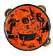 Vtg Halloween Rare J Chein Tin Litho Tambourine Noisemaker Terrific