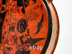 Vtg Halloween RARE J Chein Tin Litho Tambourine noisemaker TERRIFIC