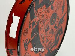 Vtg Halloween RARE J Chein Tin Litho Tambourine noisemaker TERRIFIC