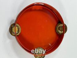 Vtg Halloween RARE J Chein Tin Litho Tambourine noisemaker TERRIFIC