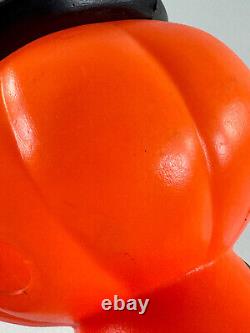 Vtg Halloween RARE Pumpkin Jack-O-Lantern Blow Mold Witch Hat bats NICE