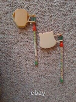 Vtg Halloween Ratchet Candy Frankenstein Wolfman Hong Kong Pair Rare Htf