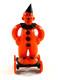 Vtg Halloween Rosen Rosbro Candy Container Rare Zook The Clown Pull Toy Hat