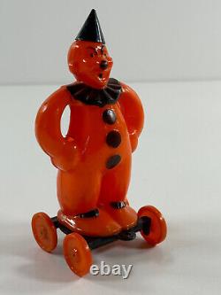 Vtg Halloween Rosen Rosbro candy container RARE Zook the Clown pull toy hat