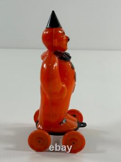 Vtg Halloween Rosen Rosbro candy container RARE Zook the Clown pull toy hat
