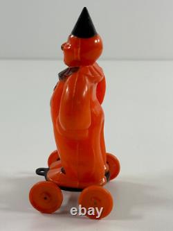 Vtg Halloween Rosen Rosbro candy container RARE Zook the Clown pull toy hat