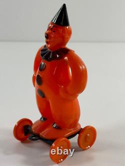 Vtg Halloween Rosen Rosbro candy container RARE Zook the Clown pull toy hat