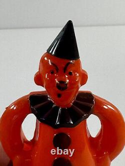 Vtg Halloween Rosen Rosbro candy container RARE Zook the Clown pull toy hat