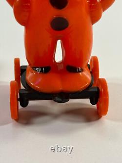 Vtg Halloween Rosen Rosbro candy container RARE Zook the Clown pull toy hat