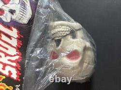 Vtg Hanging Horrible Skull Hang For Freat Plastic Blow Mold Halloween RARE NOS