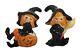 Vtg Lefton Teen Witches Pumpkin Broom Salt & Pepper Shakers Htf Rare Halloween