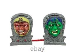 Vtg Mummy & Frankenstein Singing Tombstones FTC Toys 2001 Rare Video Halloween