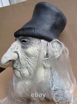 Vtg RARE 2003 Undertaker Old Man Halloween Mask Paper Magic Group Top Hat Beard