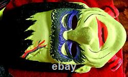 Vtg RARE Flocked Herman Munster Original 1960 Halloween Costume Mask Ben Cooper