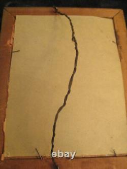 Vtg RARE Halloween German Embossed Die Cut WITCH on BROOM Pressed Cardboard Fra