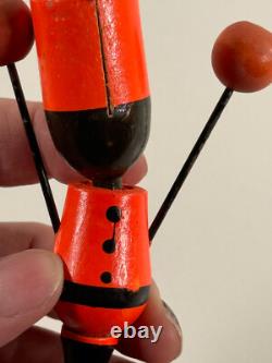 Vtg RARE Japanese Wood Halloween Black Cat Noise Maker 1950s japan