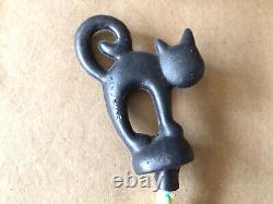 Vtg ROSBRO Black Cat & Witch Halloween Candy Tube Straw Toy Plastic RARE
