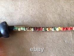 Vtg ROSBRO Black Cat & Witch Halloween Candy Tube Straw Toy Plastic RARE