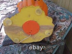 Vtg Rare 35 Blow Mold Spooky Halloween Tree Light J-O-L Pumpkin Plastic Foam