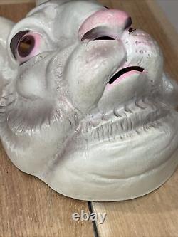 Vtg Rare Halloween Mask Made In France Bayshore Alice In Wonderland White Rabbit