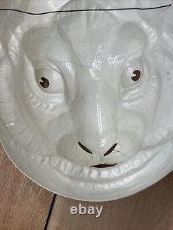 Vtg Rare Halloween Mask Made In France Bayshore Alice In Wonderland White Rabbit