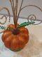 Vtg Rare Pier 1 Import Halloween Harvest Pumpkin Ornament Tree Gold Glitter 13