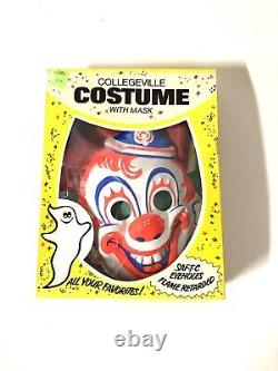 Vtg Rob Zombie-mask-halloween-box Collegeville Costume Plastic Rare Clown Org