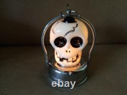 Vtg Rose Milk Glass Skull Lighted Lantern No. 424 Hong Hong Halloween Box Rare