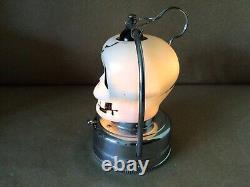 Vtg Rose Milk Glass Skull Lighted Lantern No. 424 Hong Hong Halloween Box Rare