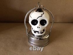 Vtg Rose Milk Glass Skull Lighted Lantern No. 424 Hong Hong Halloween Box Rare