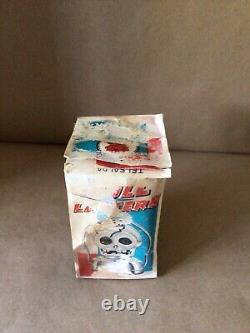 Vtg Rose Milk Glass Skull Lighted Lantern No. 424 Hong Hong Halloween Box Rare
