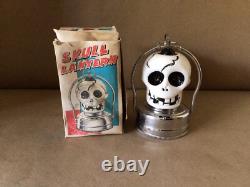 Vtg Rose Milk Glass Skull Lighted Lantern No. 424 Hong Hong Halloween Box Rare