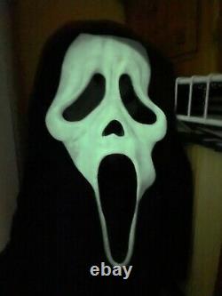 Vtg SCREAM Mask Latex FANTASTIC Ghostface Glow Dark Gen 90s Fun World Div Rare