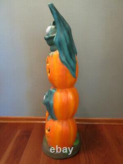 Vtg Trendmasters Halloween Stacked Lighted Foam Mold Pumpkins/ Bats -36- RARE