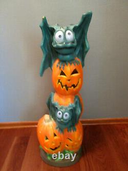 Vtg Trendmasters Halloween Stacked Lighted Foam Mold Pumpkins/ Bats -36- RARE