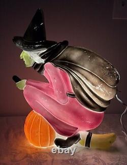 Vtg Union Featherstone Flying Witch Halloween Blow Mold RARE LOCAL Available