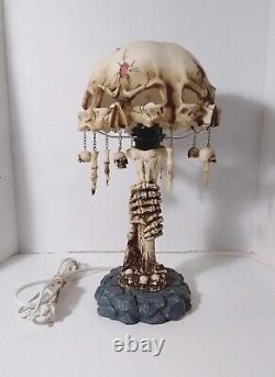 Wicked Skulls and Bones Table Lamp Halloween Goth Rare Vintage Piece